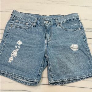 Levi's Light Blue Boyfriend Style Denim Jean Shorts